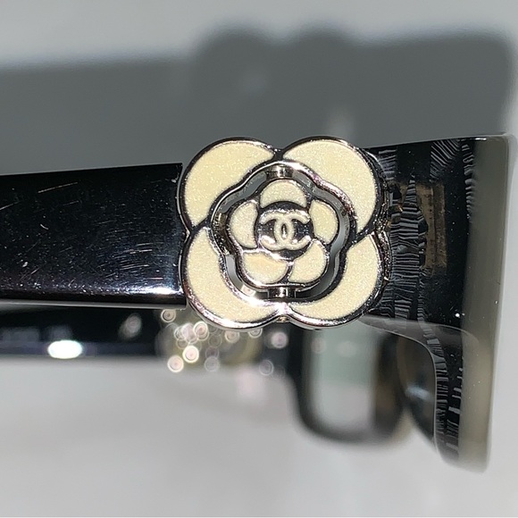 CHANEL two-tone Gray/Black NARROW Rx eyeglass FRAMES w/clamshell case - Picture 2 of 13